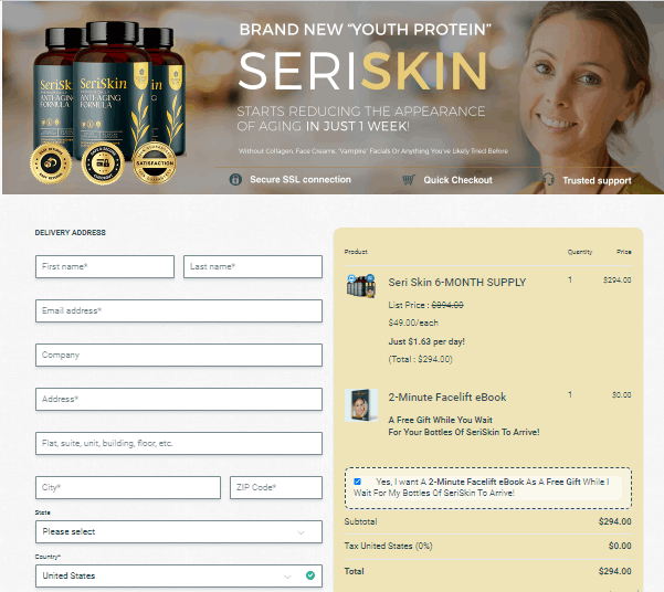 Seriskin Checkout Page